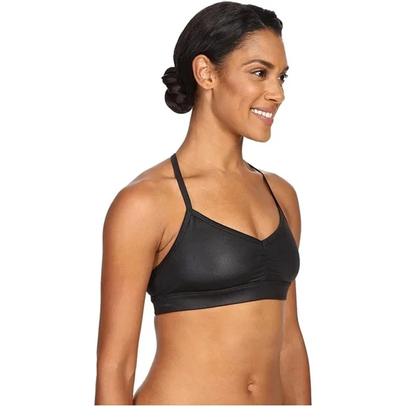Alo Yoga Sunny Strappy Sports Bra Glossy Black Size S - Picture 2 of 10